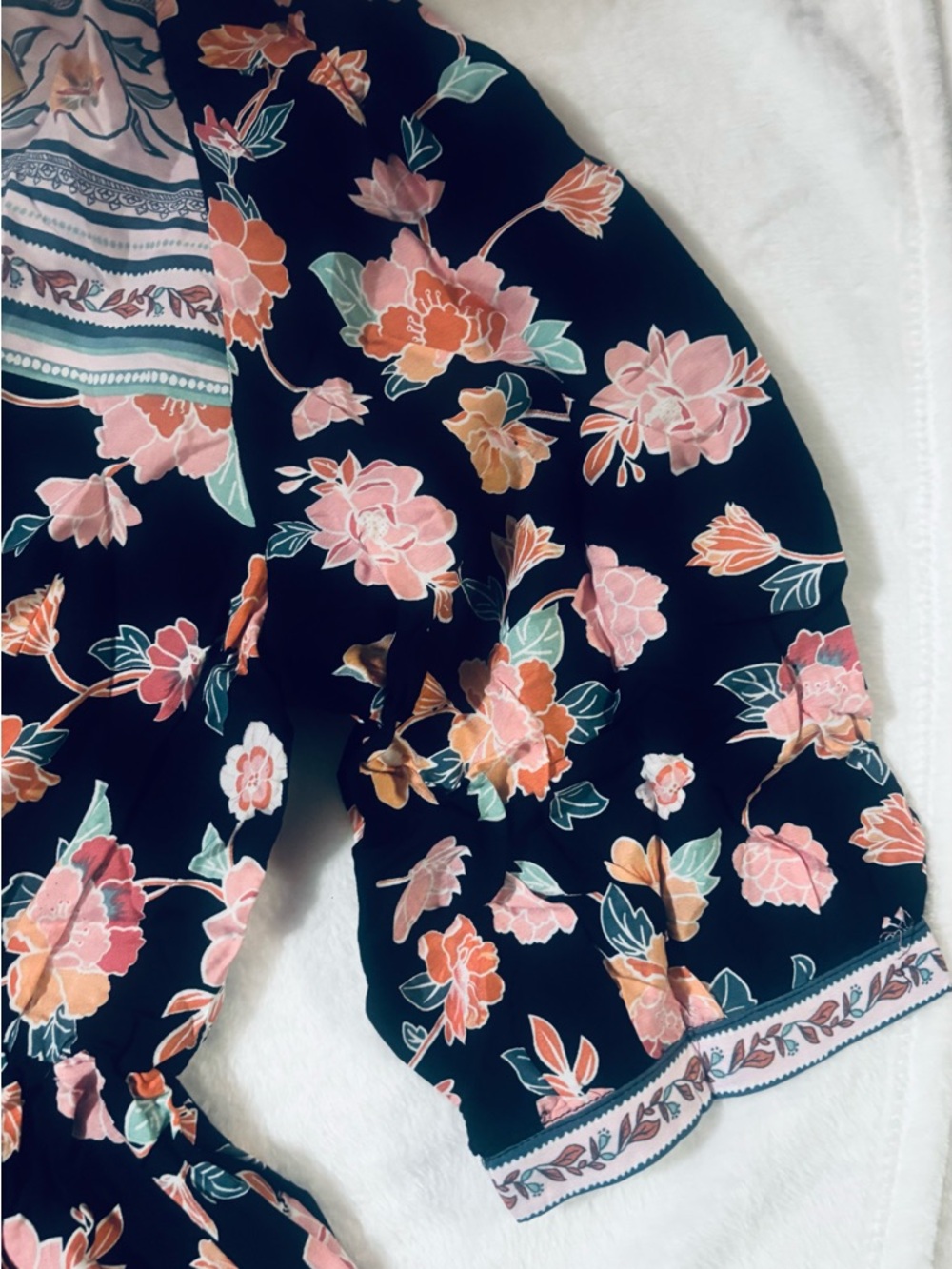 🌴🌴🌴Umgee  Floral Midi Dress with Pink & Peach Flowers - Picture 6 of 6